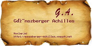 Günszberger Achilles névjegykártya